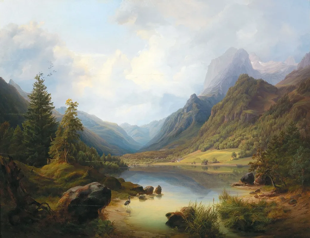 A View Of Hintersee With Reiteralm Wall Art by Anton Schiffer - High-Resolution Digital Print