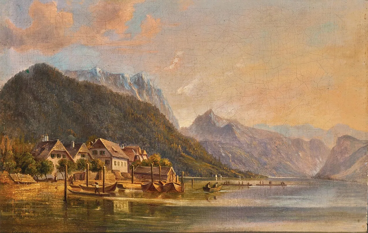 A View Of Lake Traunsee With Traunstein And The Schlafende Griechin Mountain In The Background Wall Art by Andreas Passy - High-Resolution Digital Print