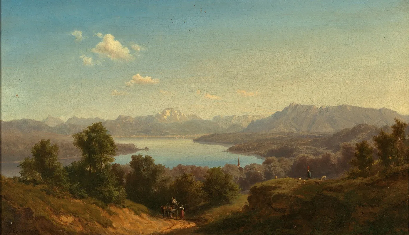 A View Of Lake Waginger See Wall Art by Maximilian Haushofer - High-Resolution Digital Print