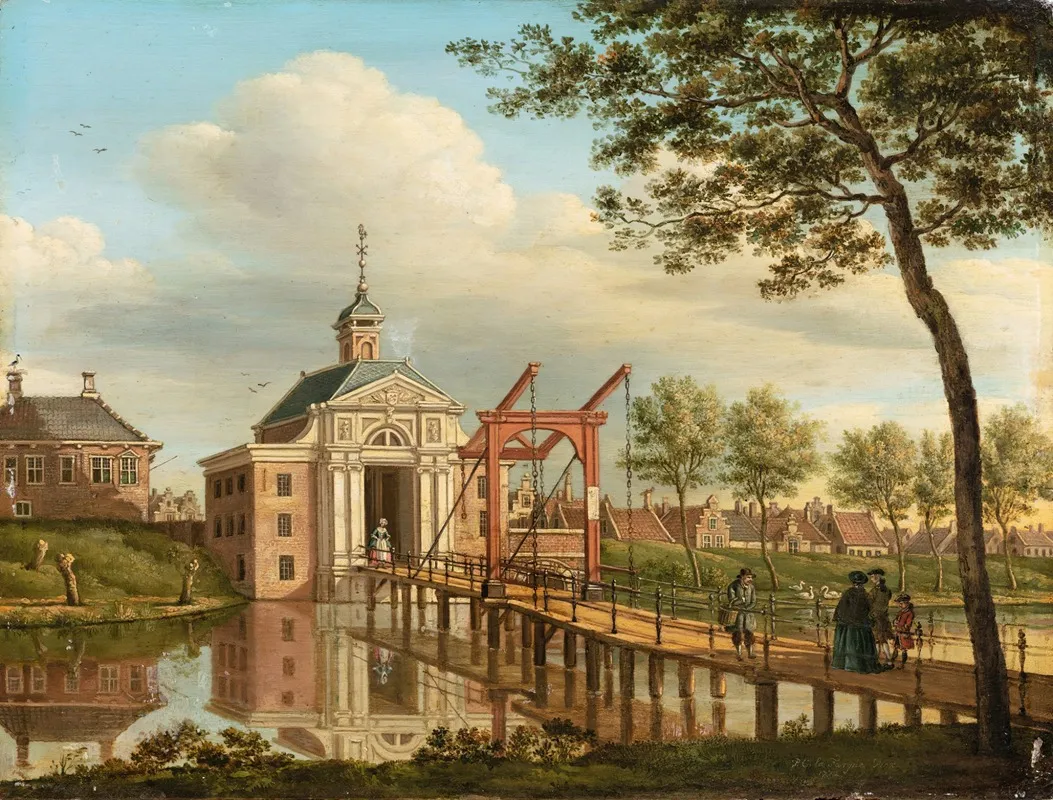 A View Of Marepoort Leiden Wall Art by Paulus Constantijn la Fargue - High-Resolution Digital Print
