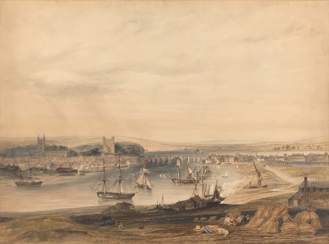 A View Of Rochester The Town And Harbour Wall Art by Henry Gastineau - High-Resolution Digital Print