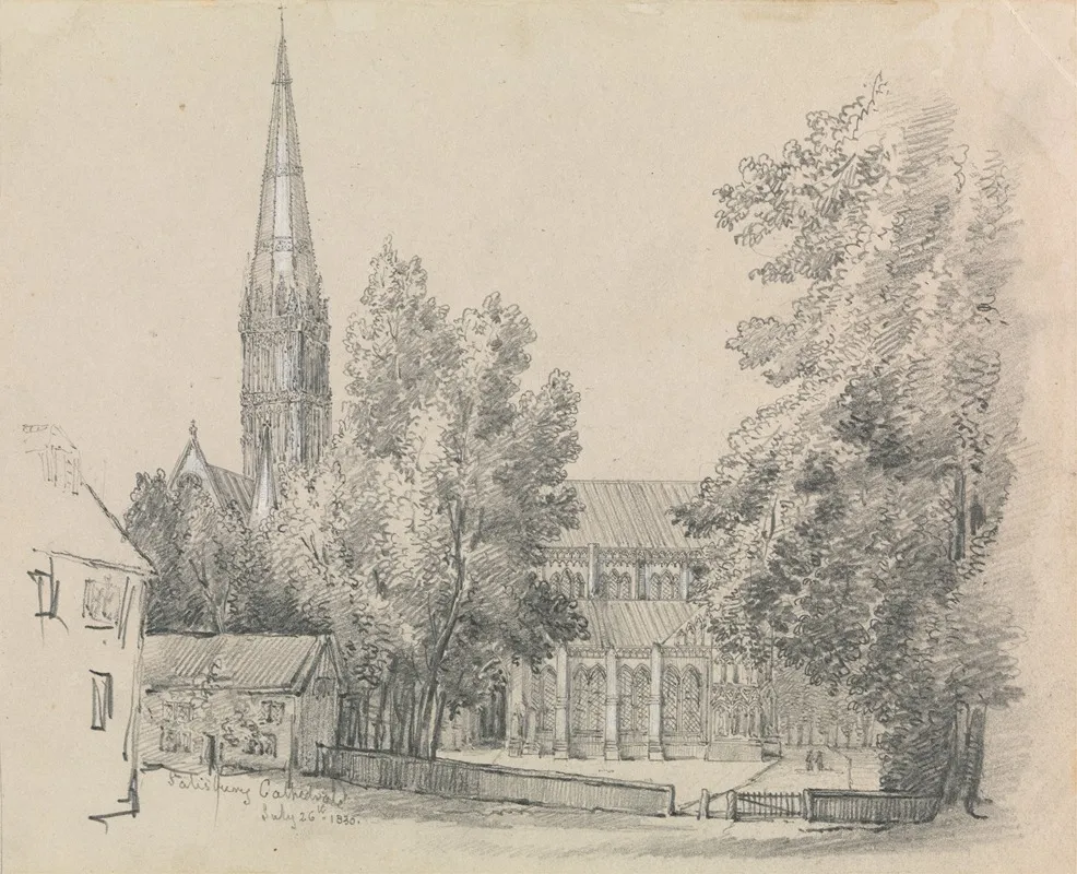 A View Of Salisbury Cathedral Wall Art by David Charles Read - High-Resolution Digital Print