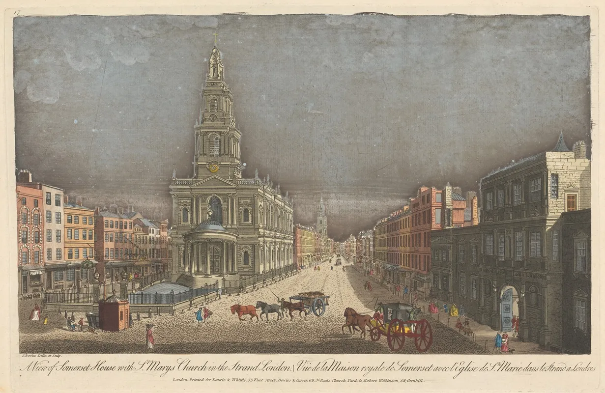 A View Of Somerset House With St Marys Church In The Strand London