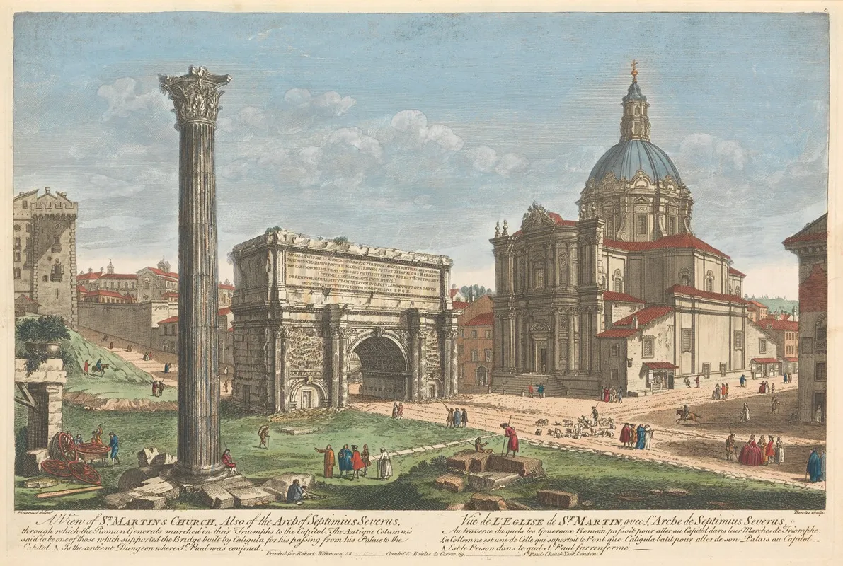 A View Of St Martins Church Also Of The Arch Of Septimius Severus Through Which The Roman Generals Marched In Their Triumphs To The Capitol