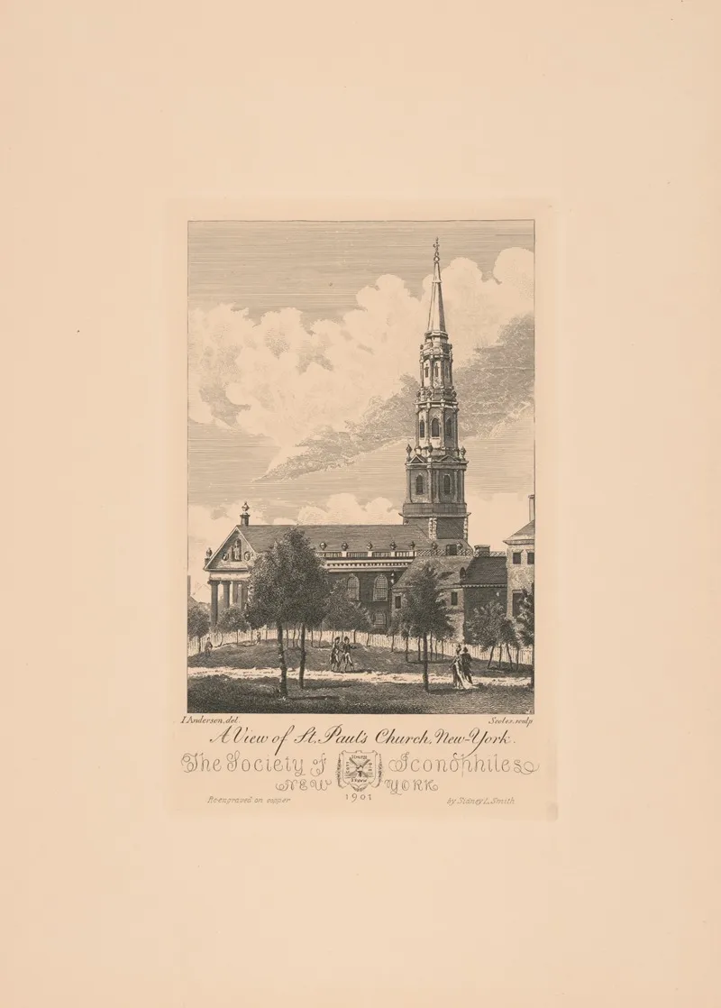 A View Of St Pauls Church New York Wall Art by Sidney Lawton Smith - High-Resolution Digital Print
