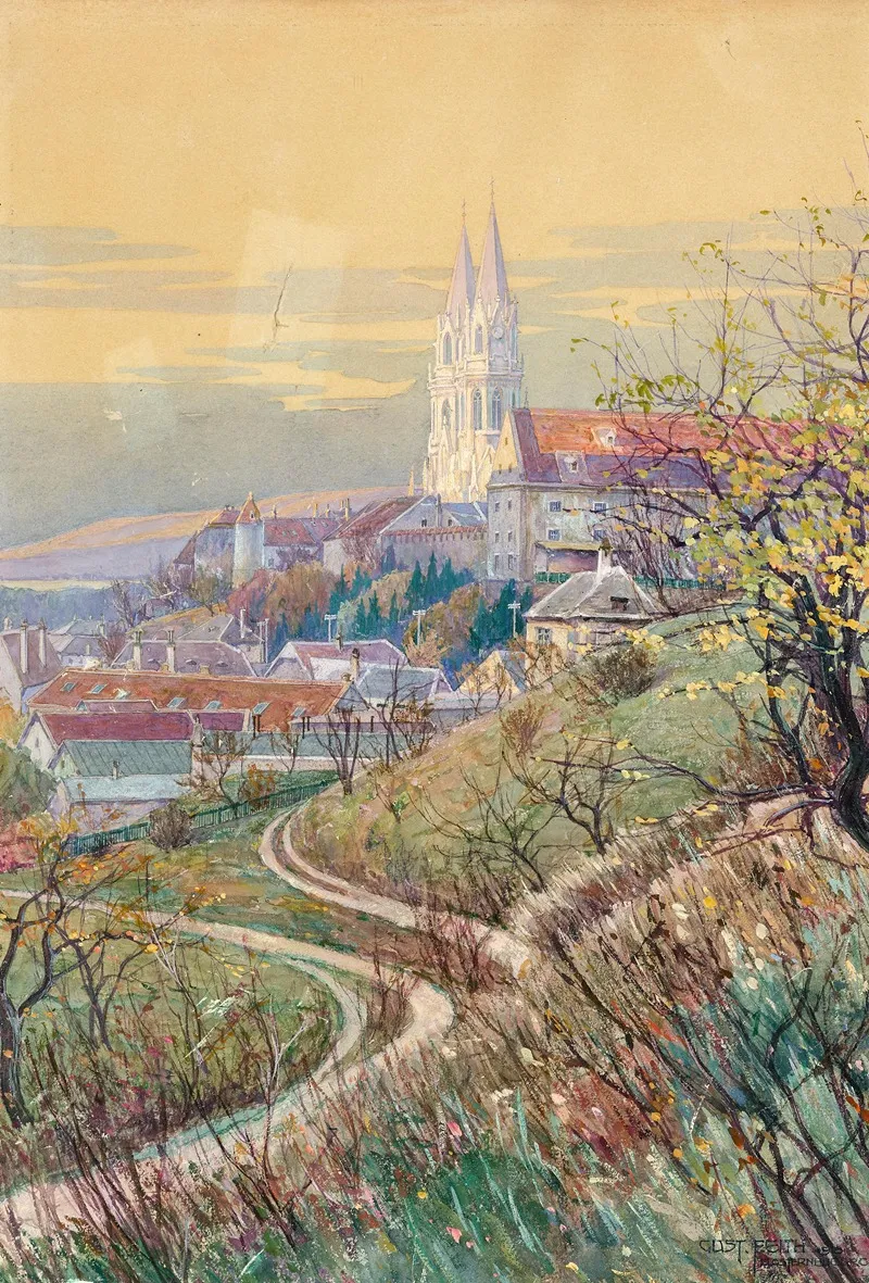 A View Of The Abbey Church Of Klosterneuburg Wall Art by Gustav Feith - High-Resolution Digital Print