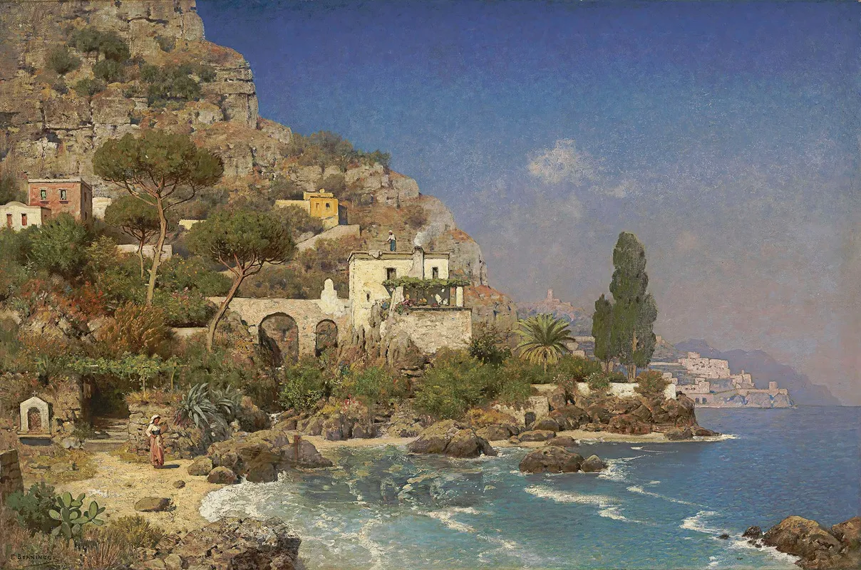 A View Of The Amalfi Coast Wall Art by Edmund Berninger - High-Resolution Digital Print