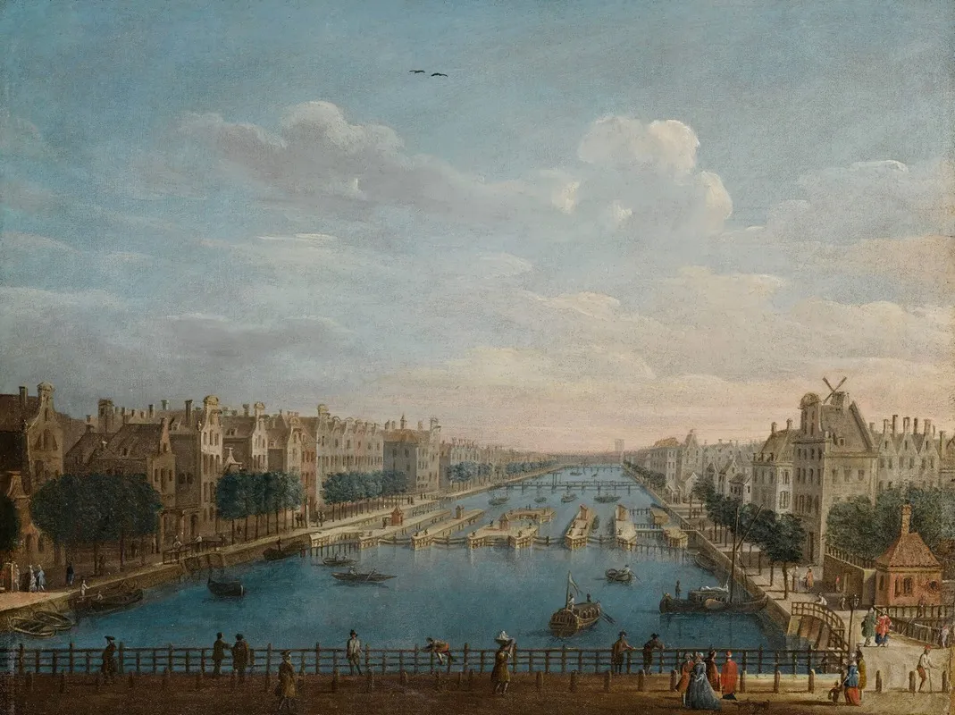 A View Of The Binnen Amstel Looking North Wall Art by Pietro Bellotti - High-Resolution Digital Print