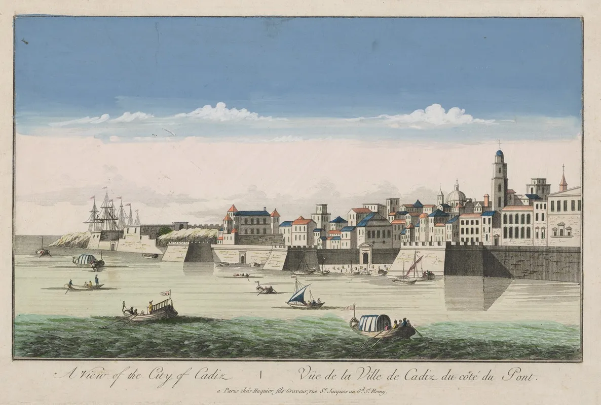 A View Of The City Of Cadiz From The Side Of The Bridge