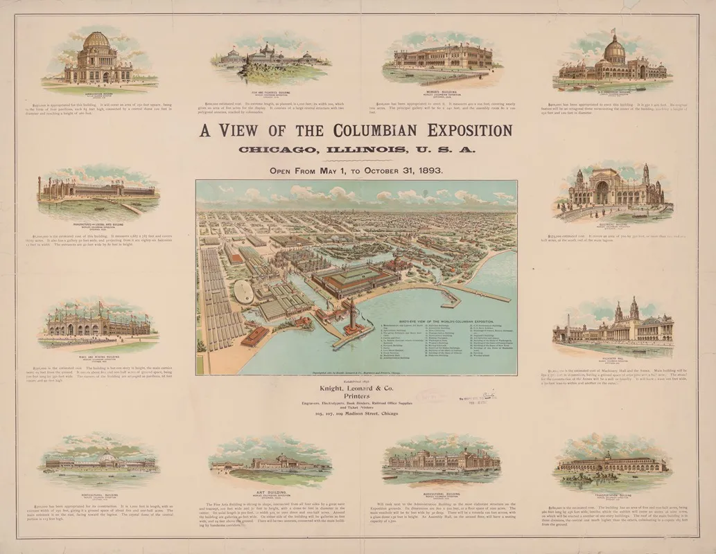 A View Of The Columbian Exposition Wall Art by Knight, Leonard & Co. - High-Resolution Digital Print