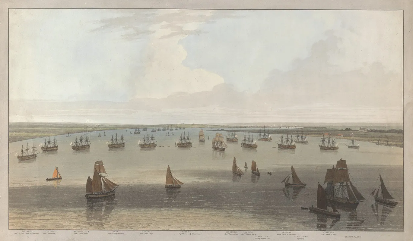 A View Of The Firgates Stationed In The Hope Under The Command Of The Elder Brethren Of The Trinity House