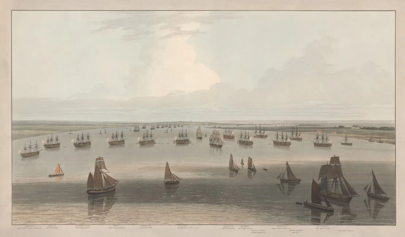 A View Of The Frigates Stationed In The Hope Under The Command Of The Elder Brethen Of The Trinity House Thames Estuary