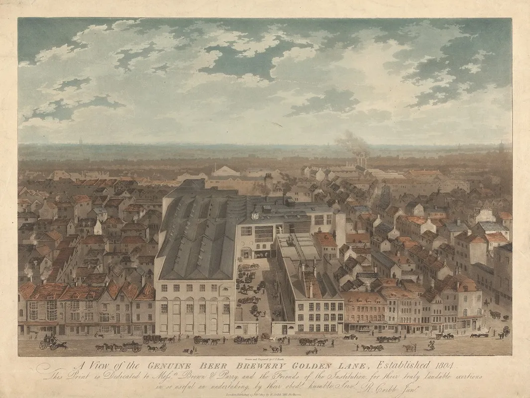A View Of The Genuine Beer Brewery Golden Lane Wall Art by J. S. Barth - High-Resolution Digital Print