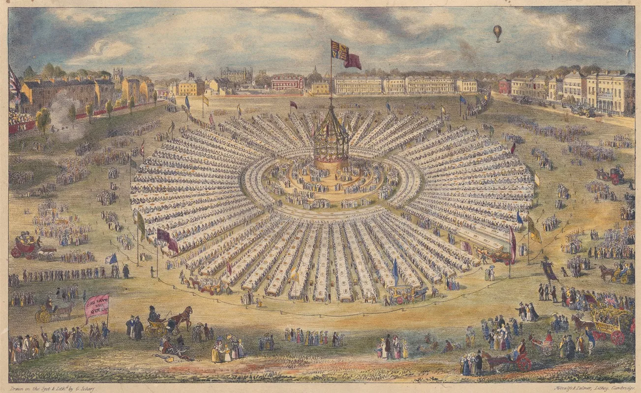 A View Of The Grand Fete On Parkers Piece Cambridge