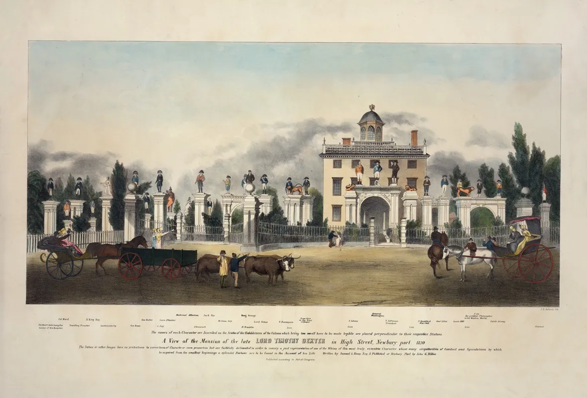 A View Of The Mansion Of The Late Lord Timothy Dexter In High Street Newburyport 1810