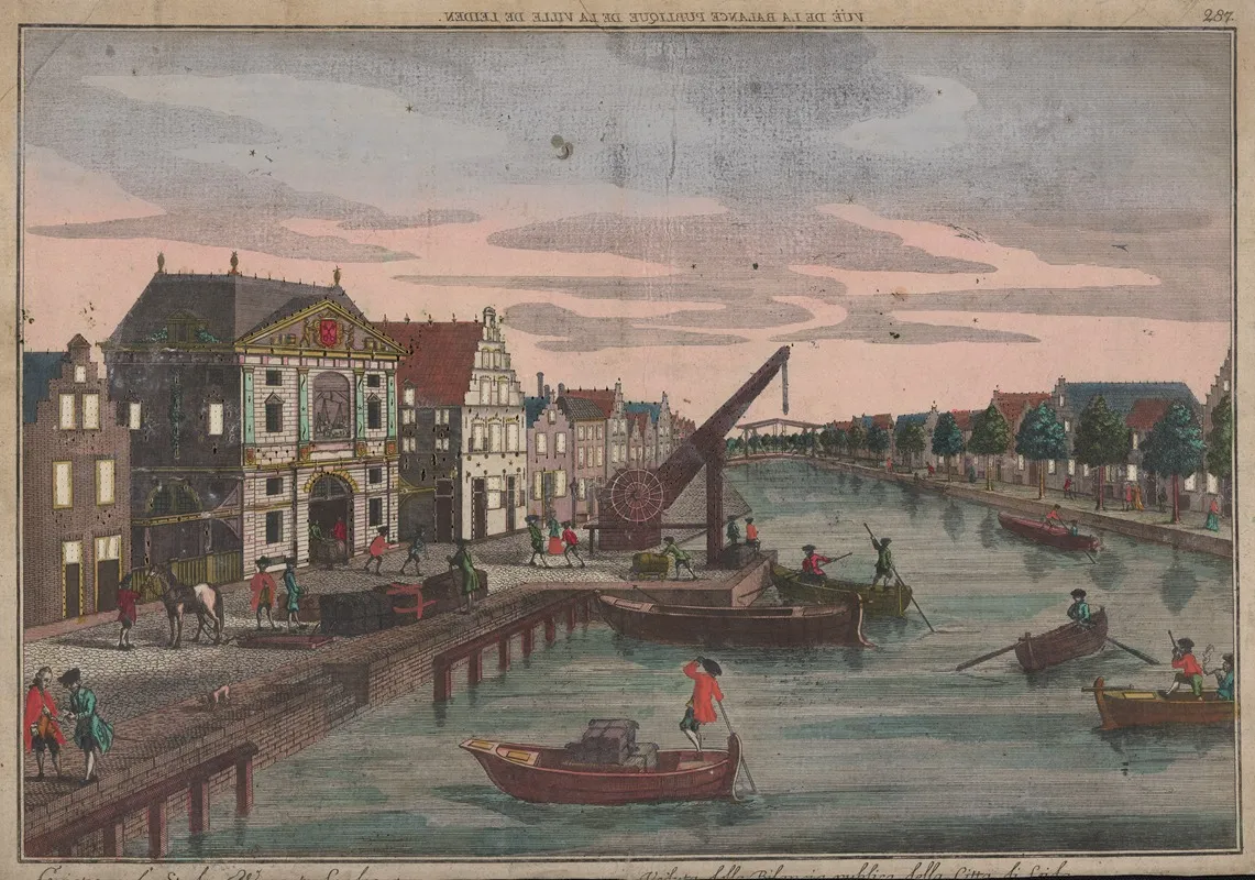 A View Of The Public Scale In The City Of Leiden Wall Art by Georg Balthasar Probst - High-Resolution Digital Print