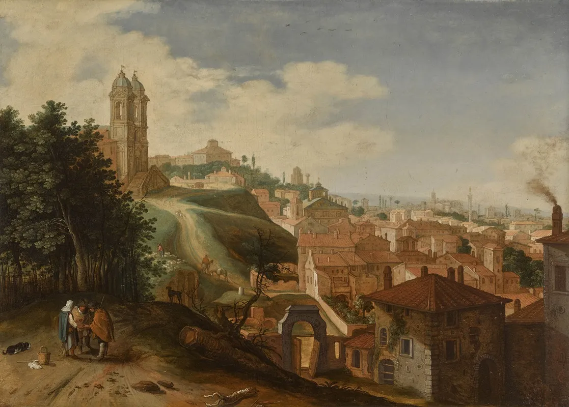 A View Of The Santissima Trinita Dei Monti Rome