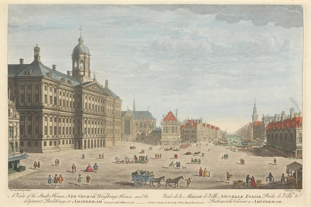 A View Of The Stadt House New Church Weighing House And The Adjacent Buildings At Amsterdam