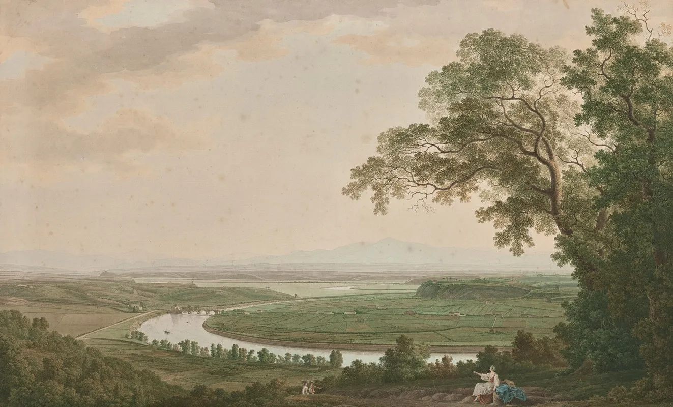 A View Of The Tiber Valley Towards The North From Monte Mario Wall Art by Giovanni Battista Lusieri - High-Resolution Digital Print