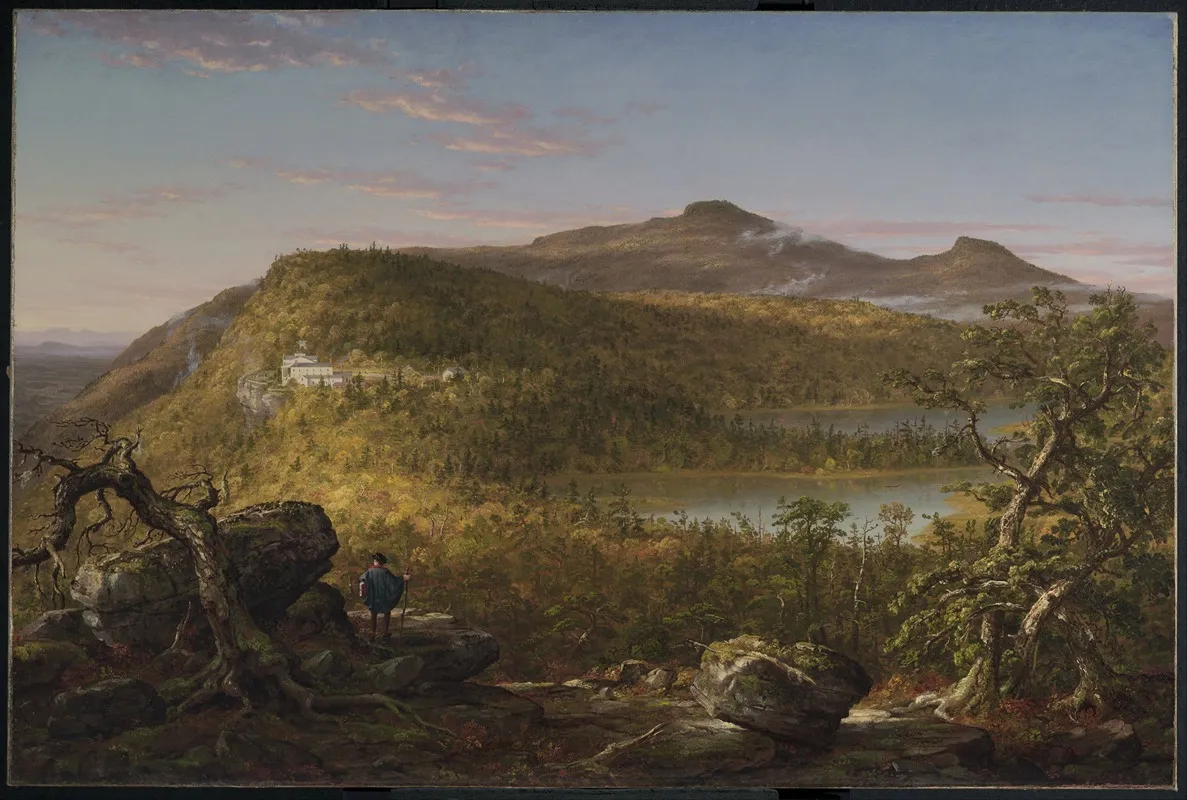 A View Of The Two Lakes And Mountain House Catskill Mountains Morning