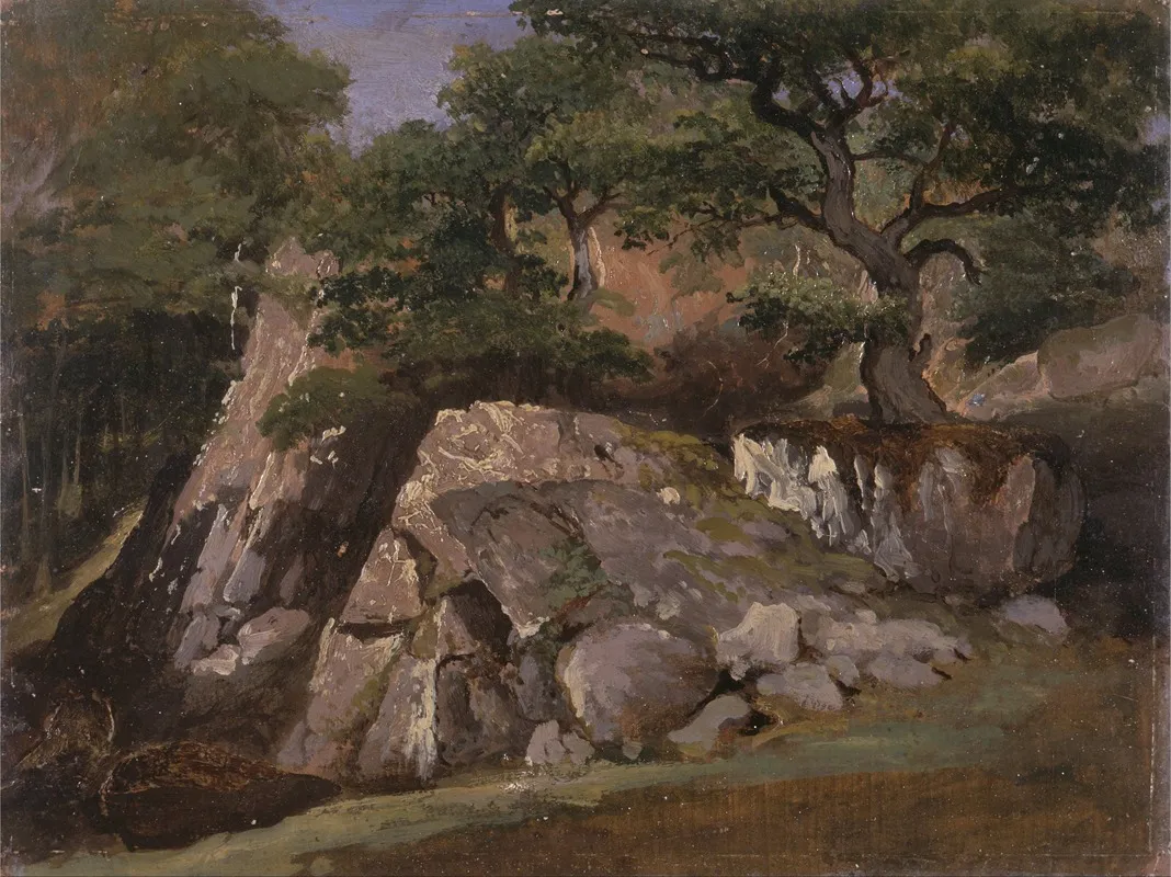 A View Of The Valley Of Rocks Near Mittlach Alsace Wall Art by James Arthur O'Connor - High-Resolution Digital Print