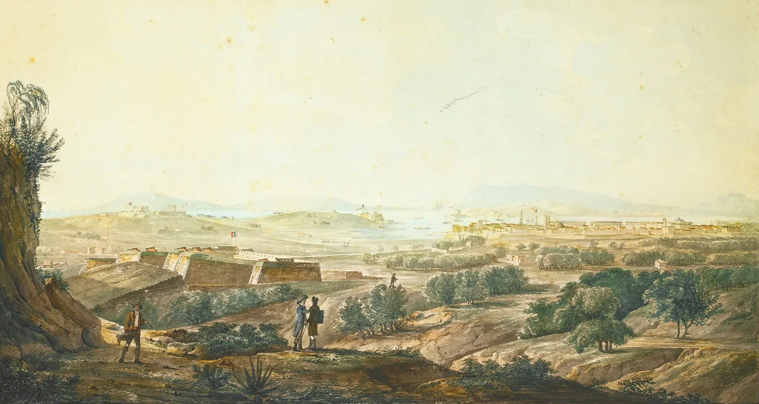 A View Of Toulon From The Fort Dartigues Wall Art by Jean Rodolphe Gautier - High-Resolution Digital Print