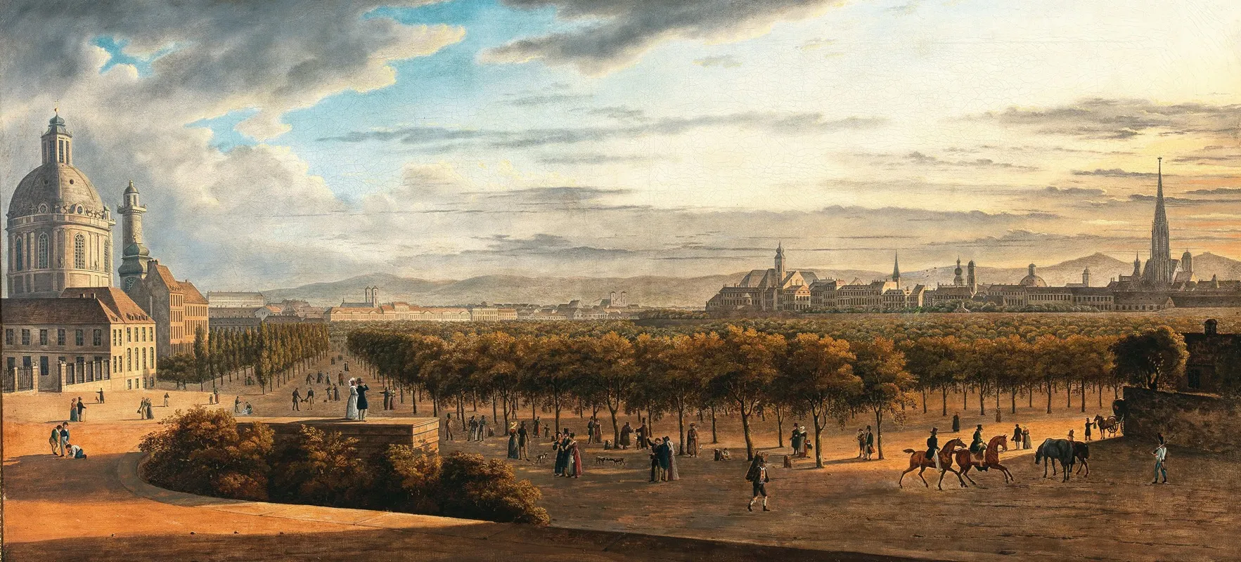 A View Of Vienna From The Terrace Of Palais Schwarzenberg Wall Art by Johann Heinrich Hintze - High-Resolution Digital Print