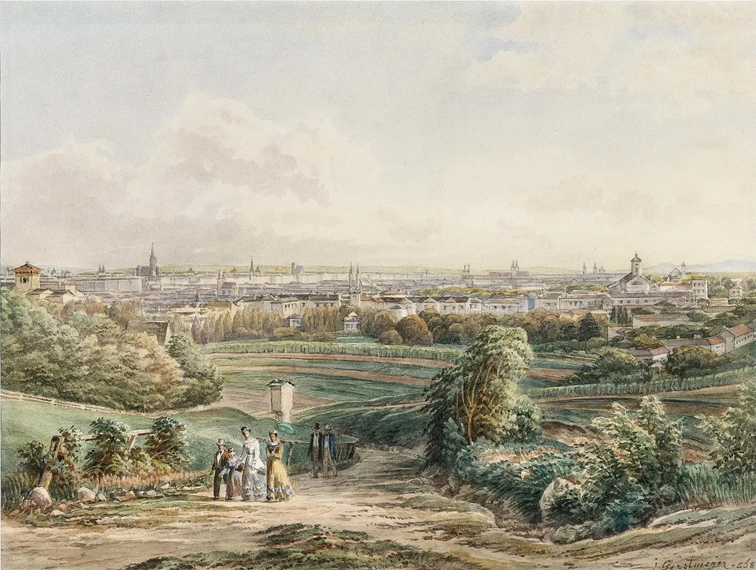A View Of Vienna Seen From Dobling Wall Art by Josef Gerstmeyer - High-Resolution Digital Print