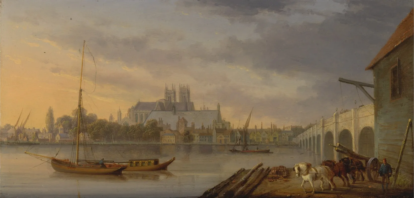 A View Of Westminster Bridge And The Abbey From The South Side