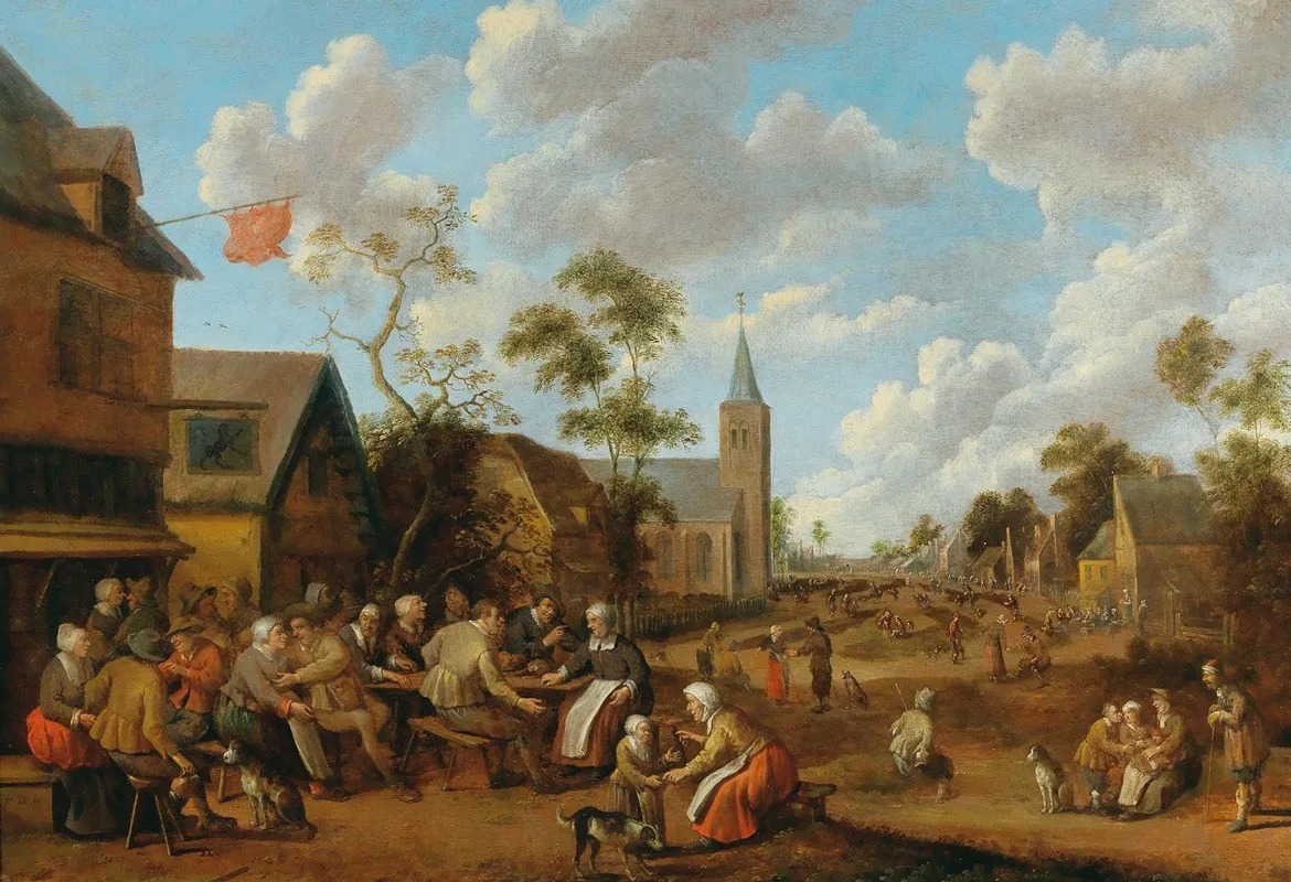 A Village Feast 2 Wall Art by Joost Cornelisz Droochsloot - High-Resolution Digital Print
