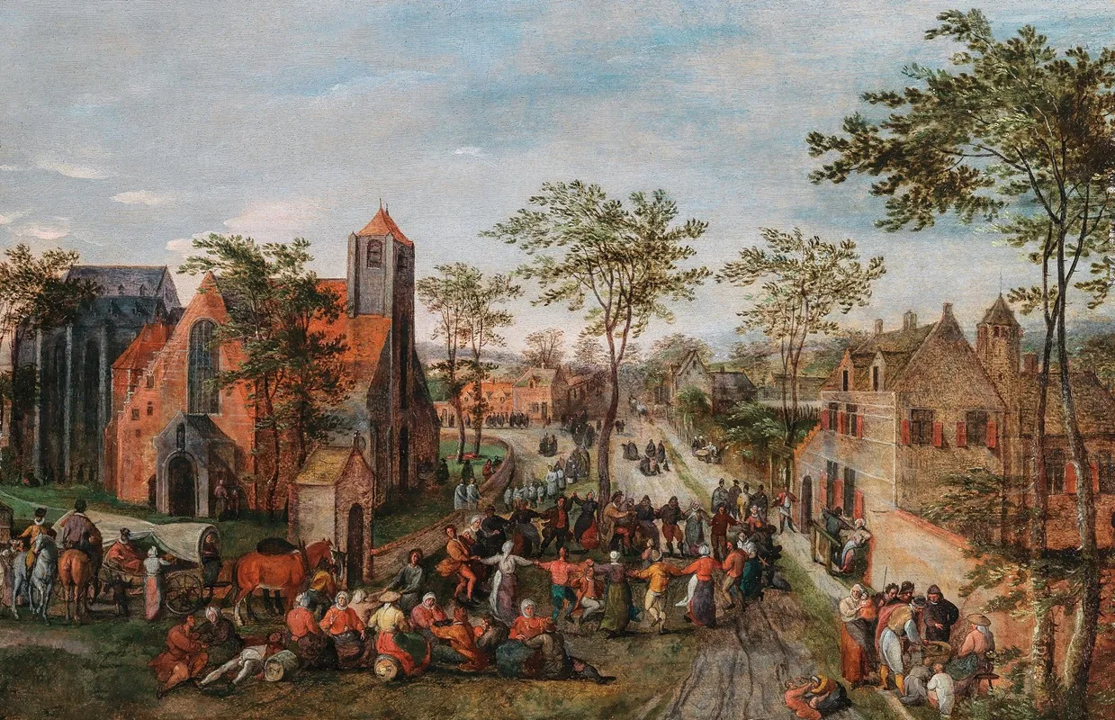 A Village Kermesse 3 Wall Art by Jacob Grimmer - High-Resolution Digital Print