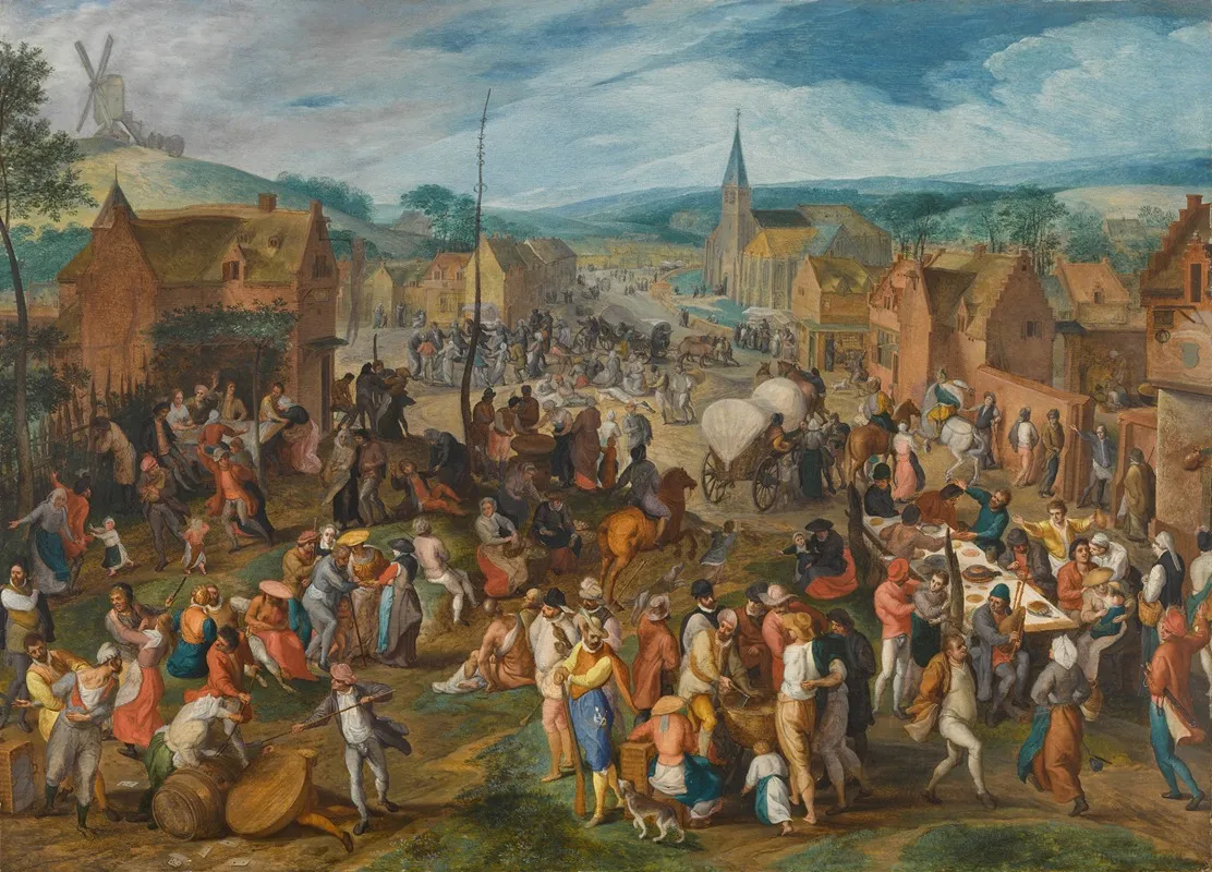 A Village Kermesse 4 Wall Art by Gillis Mostaert the Elder - High-Resolution Digital Print
