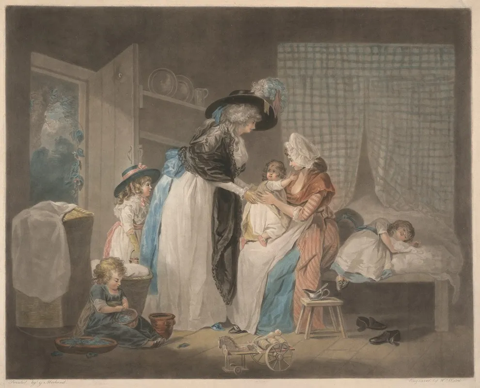 A Visit To The Child At Nurse Wall Art by George Morland - High-Resolution Digital Print
