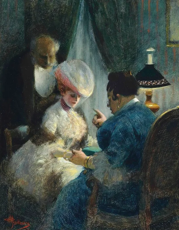 A Visit To The Fortune Teller Wall Art by Albert Guillaume - High-Resolution Digital Print
