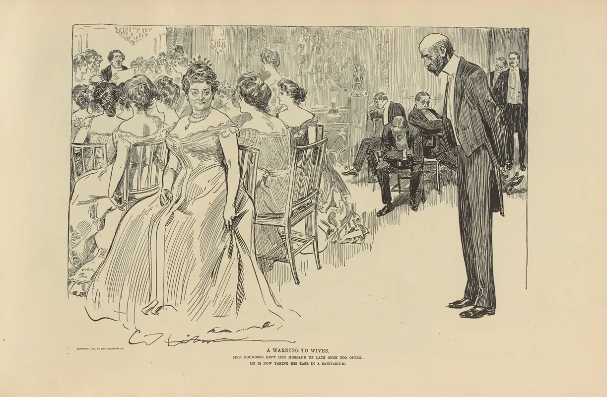 A Warning To Wives Wall Art by Charles Dana Gibson - High-Resolution Digital Print