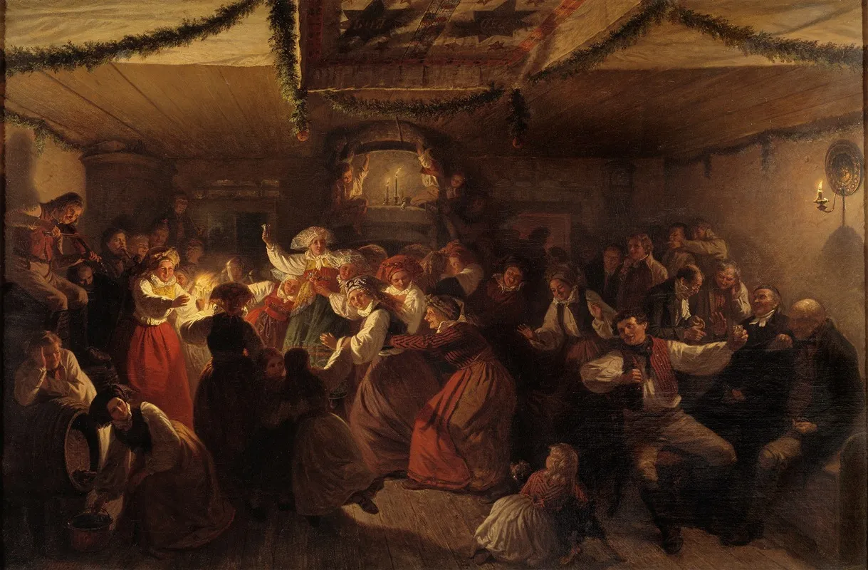 A Wedding Party From Vingaker Wall Art by Wilhelm Wallander - High-Resolution Digital Print