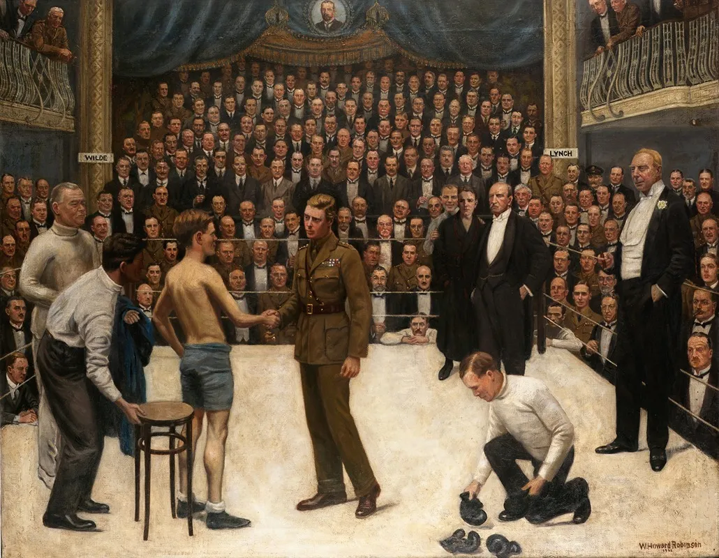 A Welsh Victory At The National Sporting Club Wall Art by William Howard Robinson - High-Resolution Digital Print