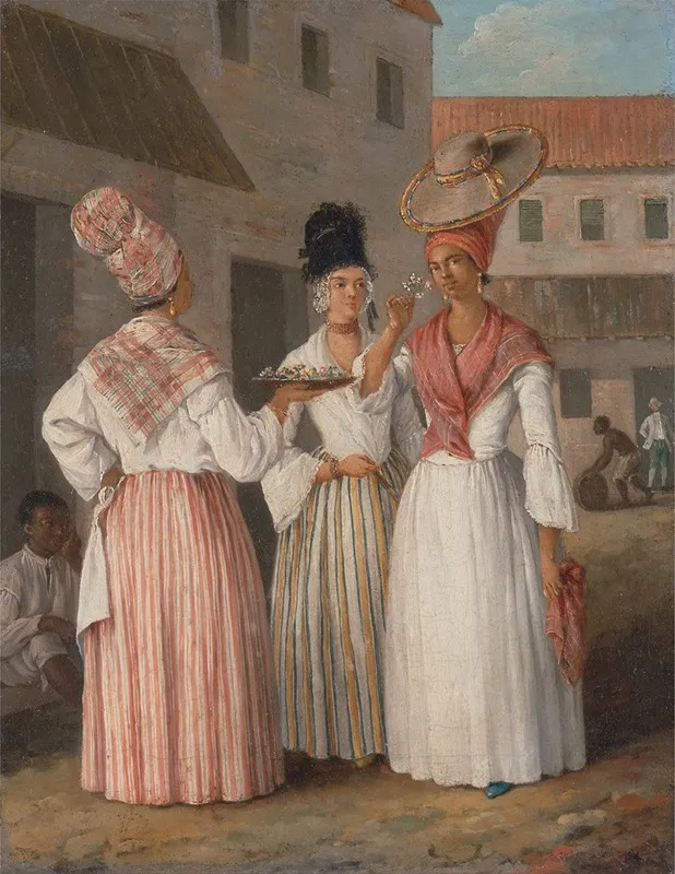A West Indian Flower Girl And Two Other Free Women Of Color