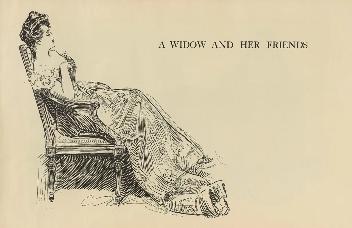 A Widow And Her Friends Wall Art by Charles Dana Gibson - High-Resolution Digital Print