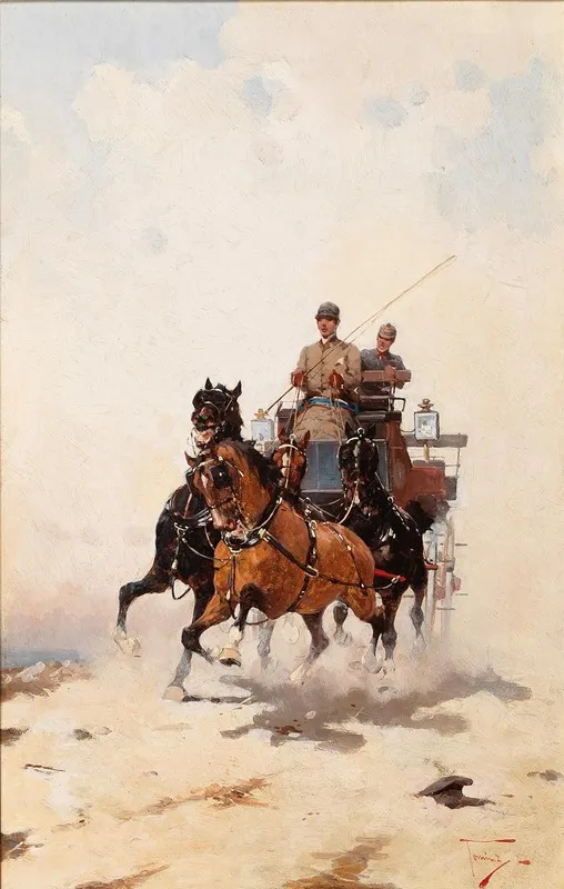 A Wild Coach Journey Wall Art by Alfredo Tominz - High-Resolution Digital Print