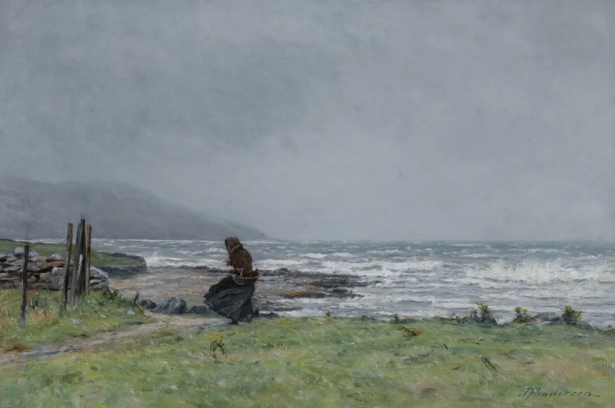 A Windswept Beach Wall Art by Joseph Henderson - High-Resolution Digital Print