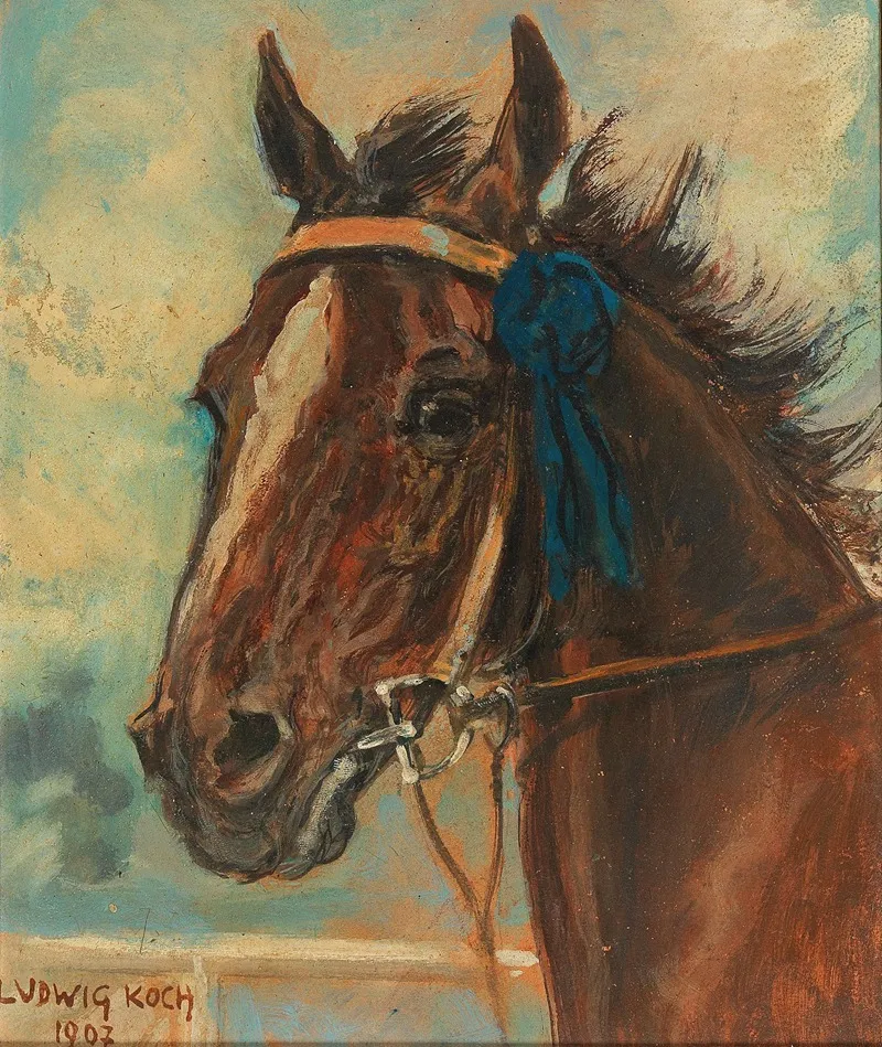 A Winning Horse Wall Art by Ludwig Koch - High-Resolution Digital Print