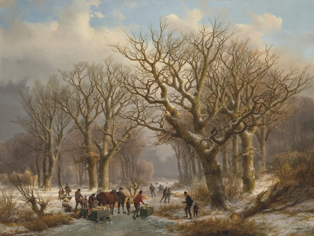 A Winter Landscape 10 Wall Art by Johann Bernhard Klombeck - High-Resolution Digital Print