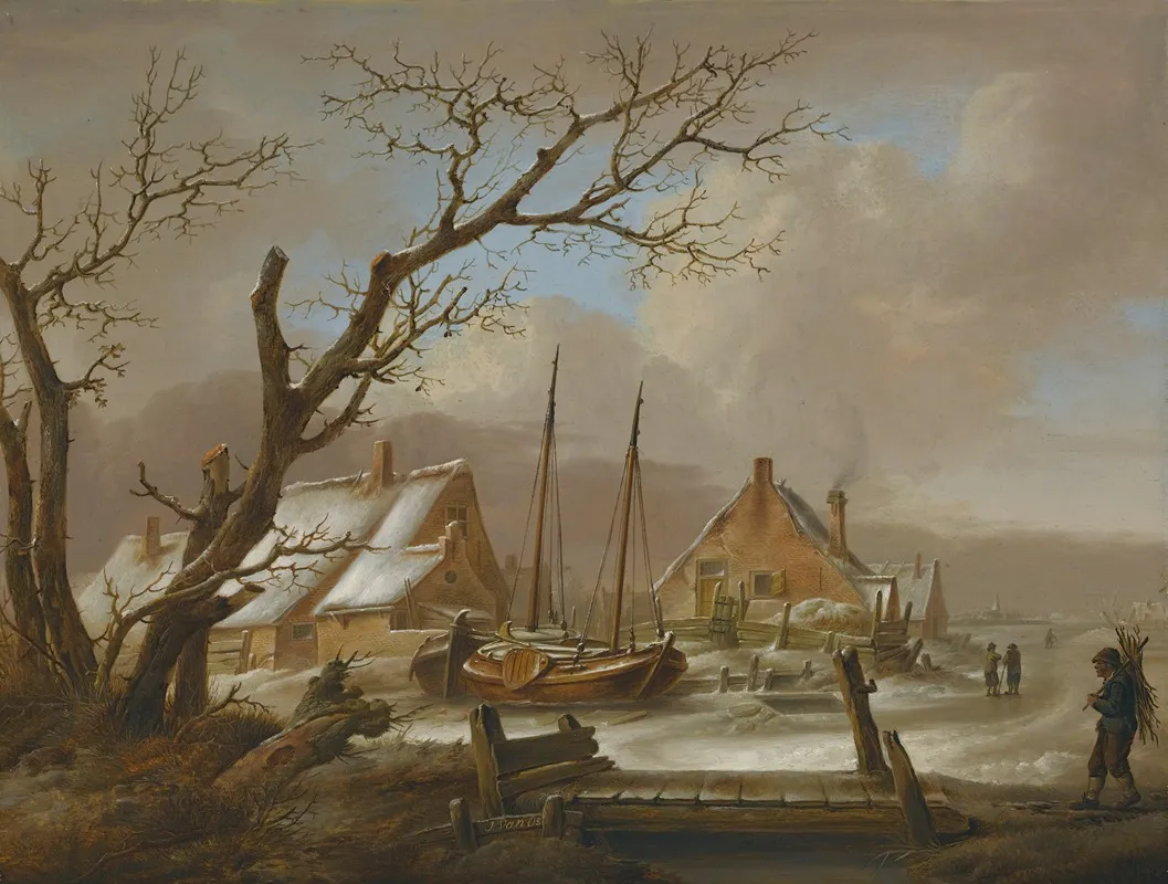 A Winter Landscape 7 Wall Art by Jan Van Os - High-Resolution Digital Print