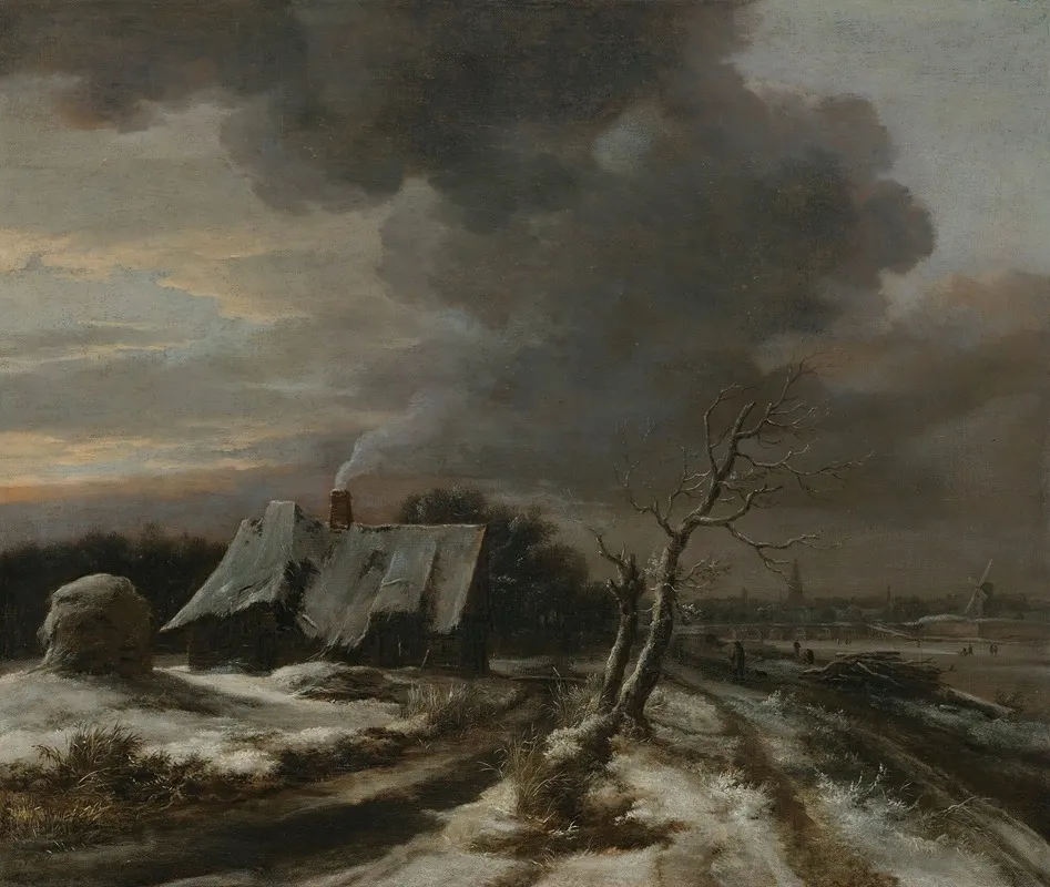 A Winter Landscape With A View Of The River Amstel And Amsterdam In The Distance
