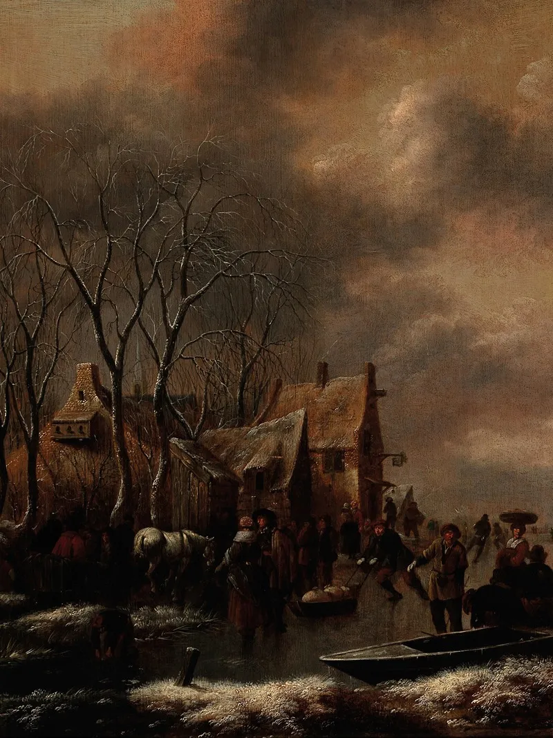 A Winter Landscape With Figures On The Ice 2