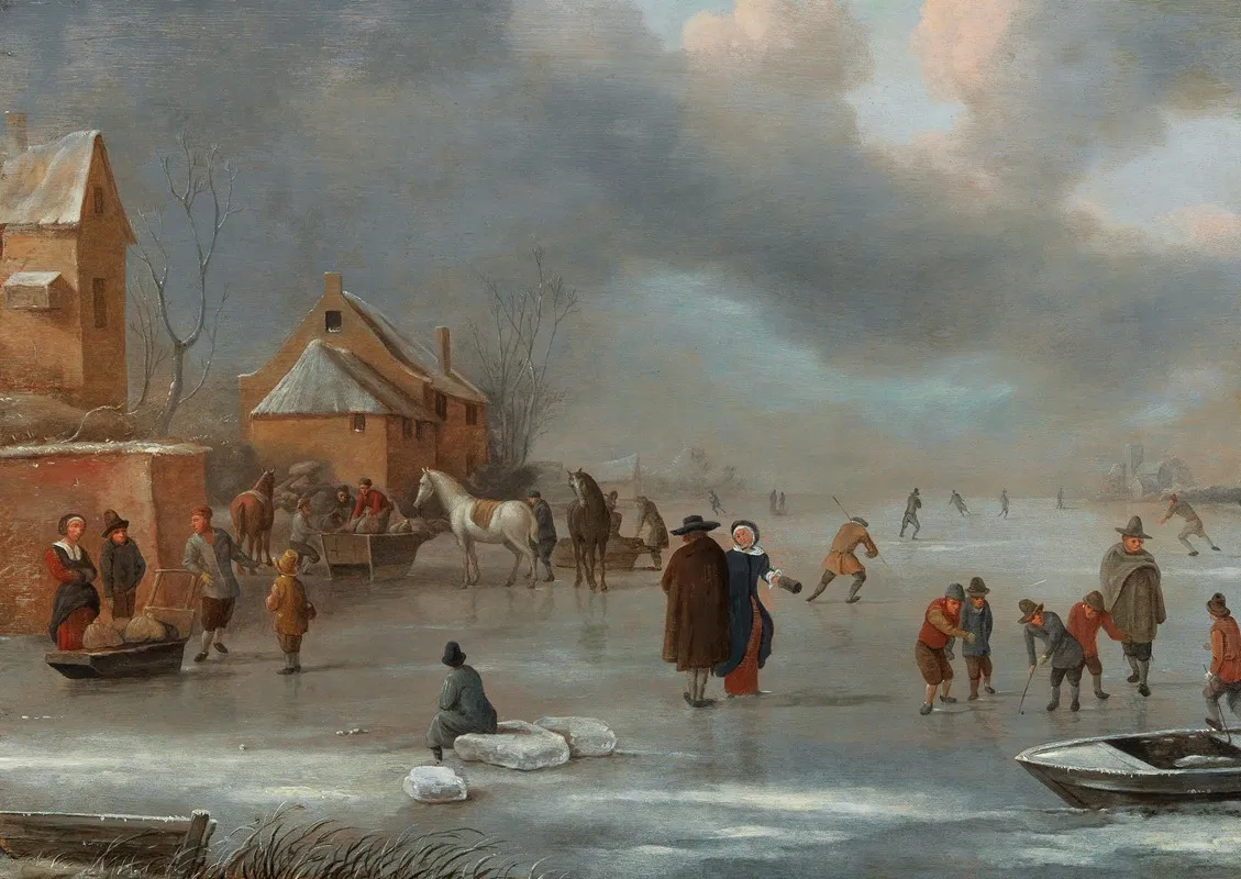 A Winter Landscape With Skaters On The Ice 2