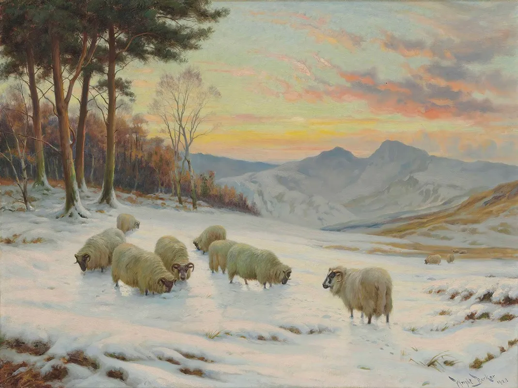 A Winters Evening Wall Art by Wright Barker - High-Resolution Digital Print