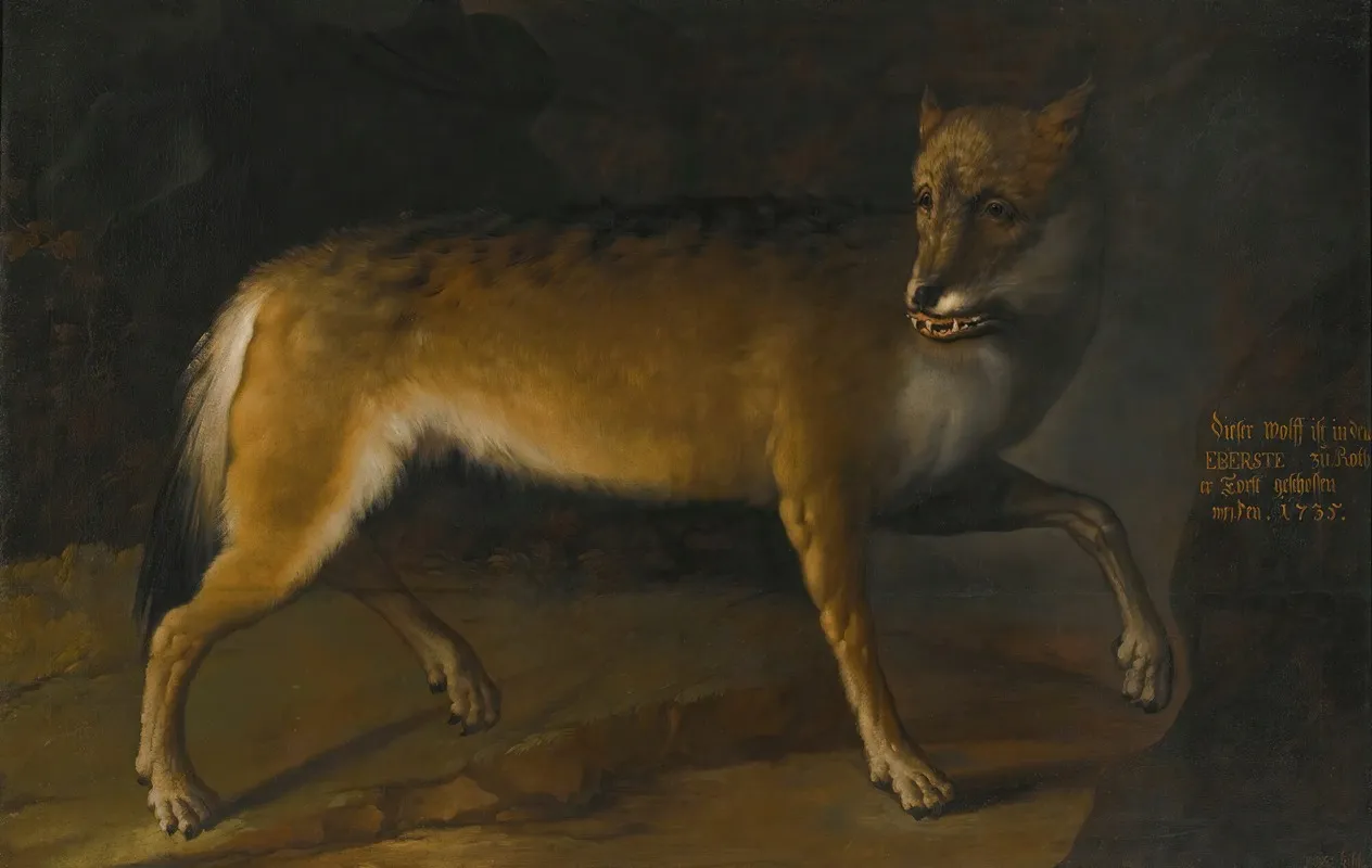 A Wolf In A Landscape Wall Art by Heinrich Lihl - High-Resolution Digital Print