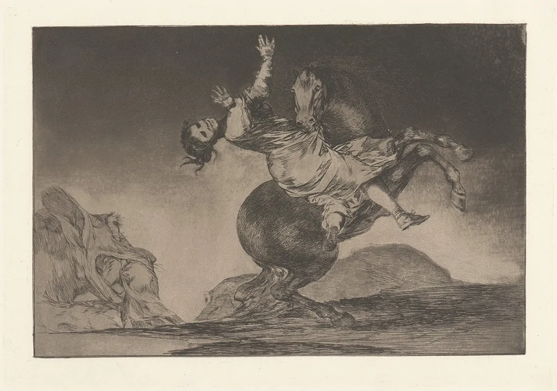 A Woman And A Horse Let Someone Else Master Them The Horse Abductor La Mujer Y El Potro Que Los Dome Otro El Caballo Raptor Wall Art by Francisco de Goya - High-Resolution Digital Print